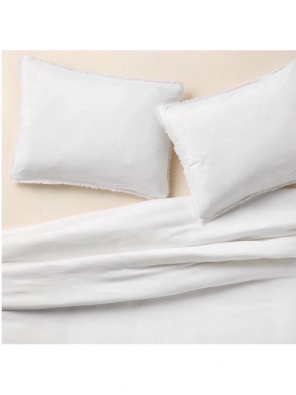 NWT Full/Queen Heavyweight Linen Blend Comforter & Sham Set White - Casaluna